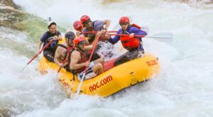 Raft guides participating in raft guide school at NOC